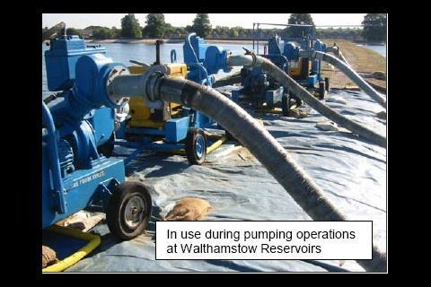 In use during pumping operations at Walthamstow Reservoirs